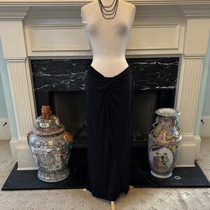 “Bisou Bisou” Black Front Twist Maxi Skirt